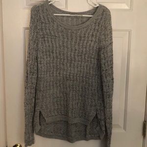 Grey crocheted LOFT sweater